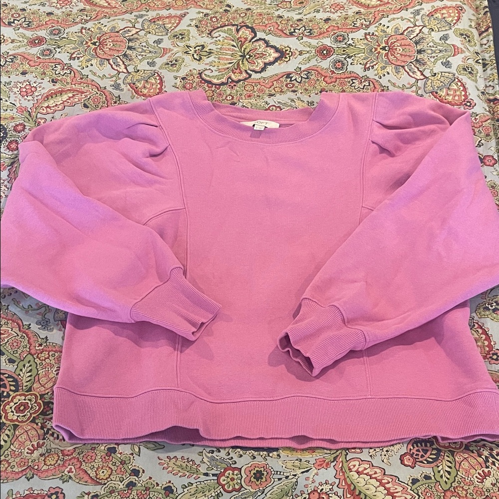 Pink Puff Sleeve Sweatshirt